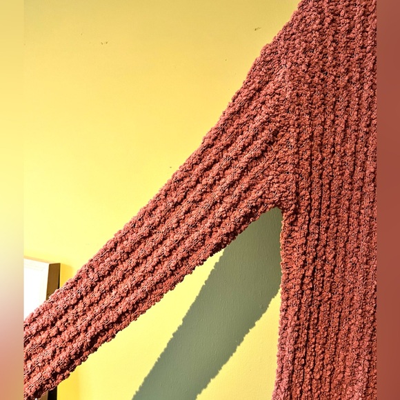 Alison Andrews Popcorn Cardigan size large pink mauve open front NWT long sleeve - Picture 4 of 10